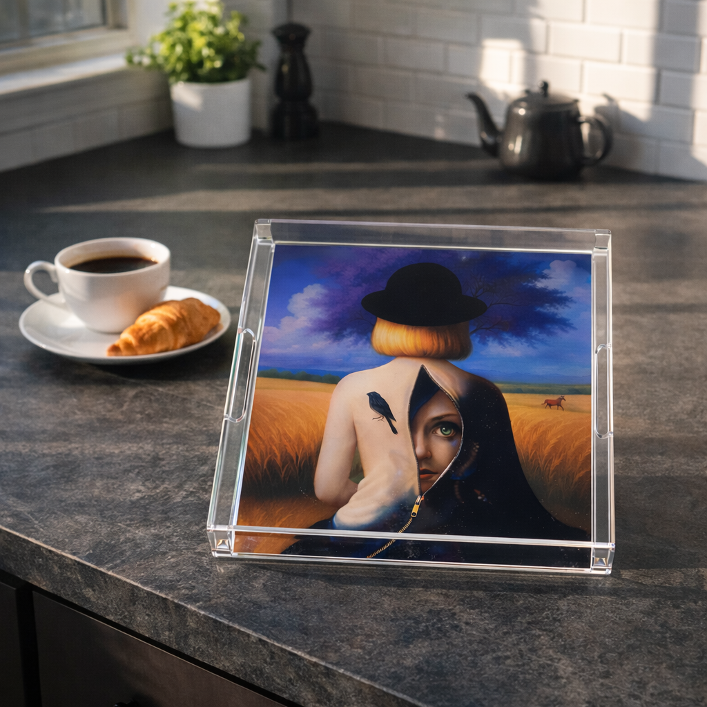 Brave Surreal Art Tray-Functional Art by Zoe Arte