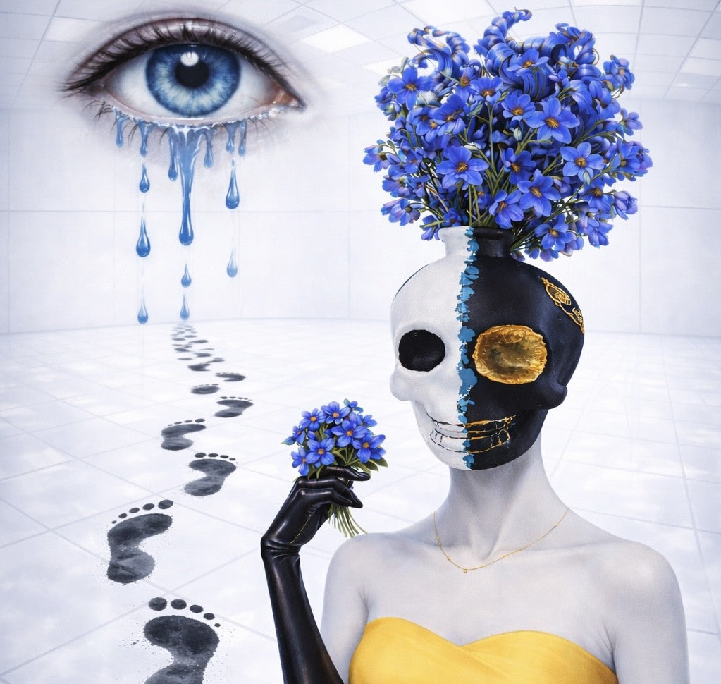 Fracture Vase- Sculptural Skull Object