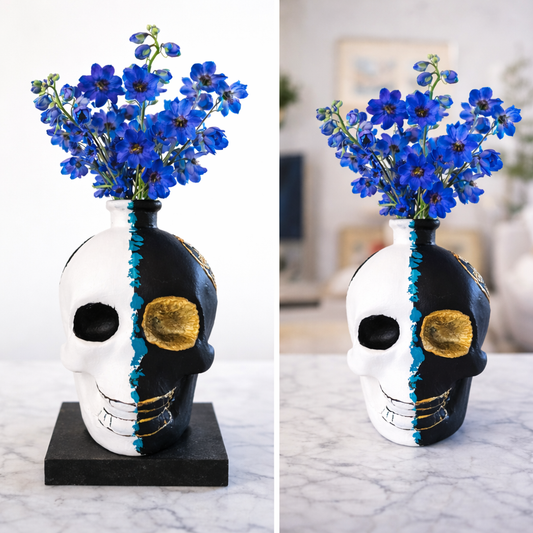 Fracture Vase- Sculptural Skull Object