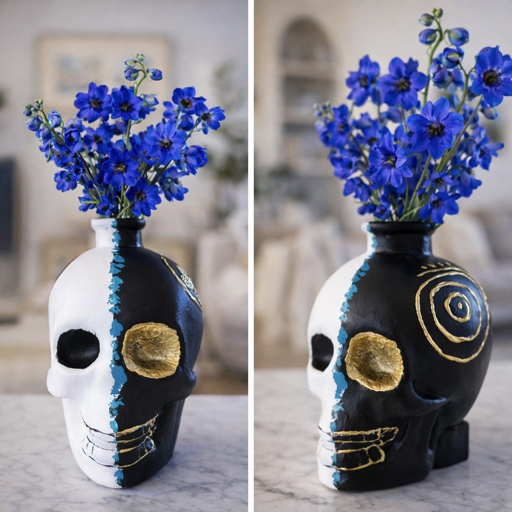 Fracture Vase- Sculptural Skull Object