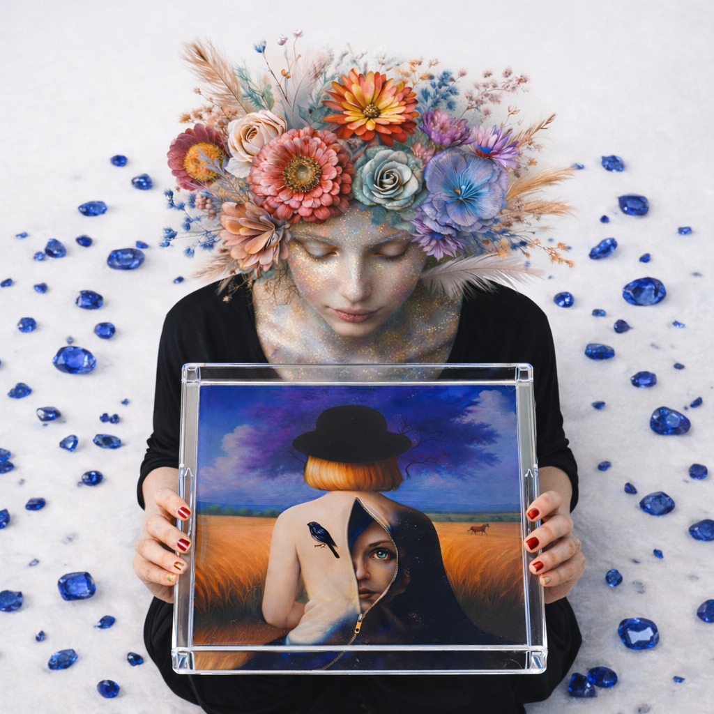 Brave Surreal Art Tray-Functional Art by Zoe Arte