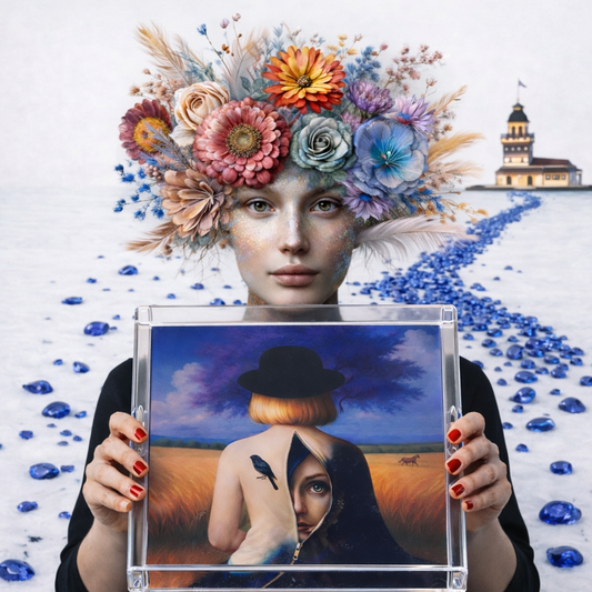 Brave Surreal Art Tray-Functional Art by Zoe Arte