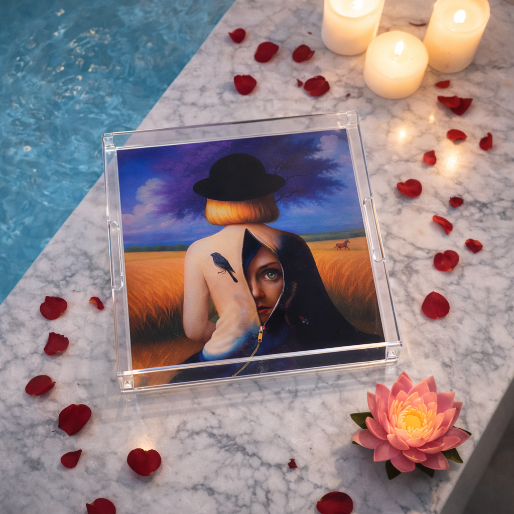 Brave Surreal Art Tray-Functional Art by Zoe Arte