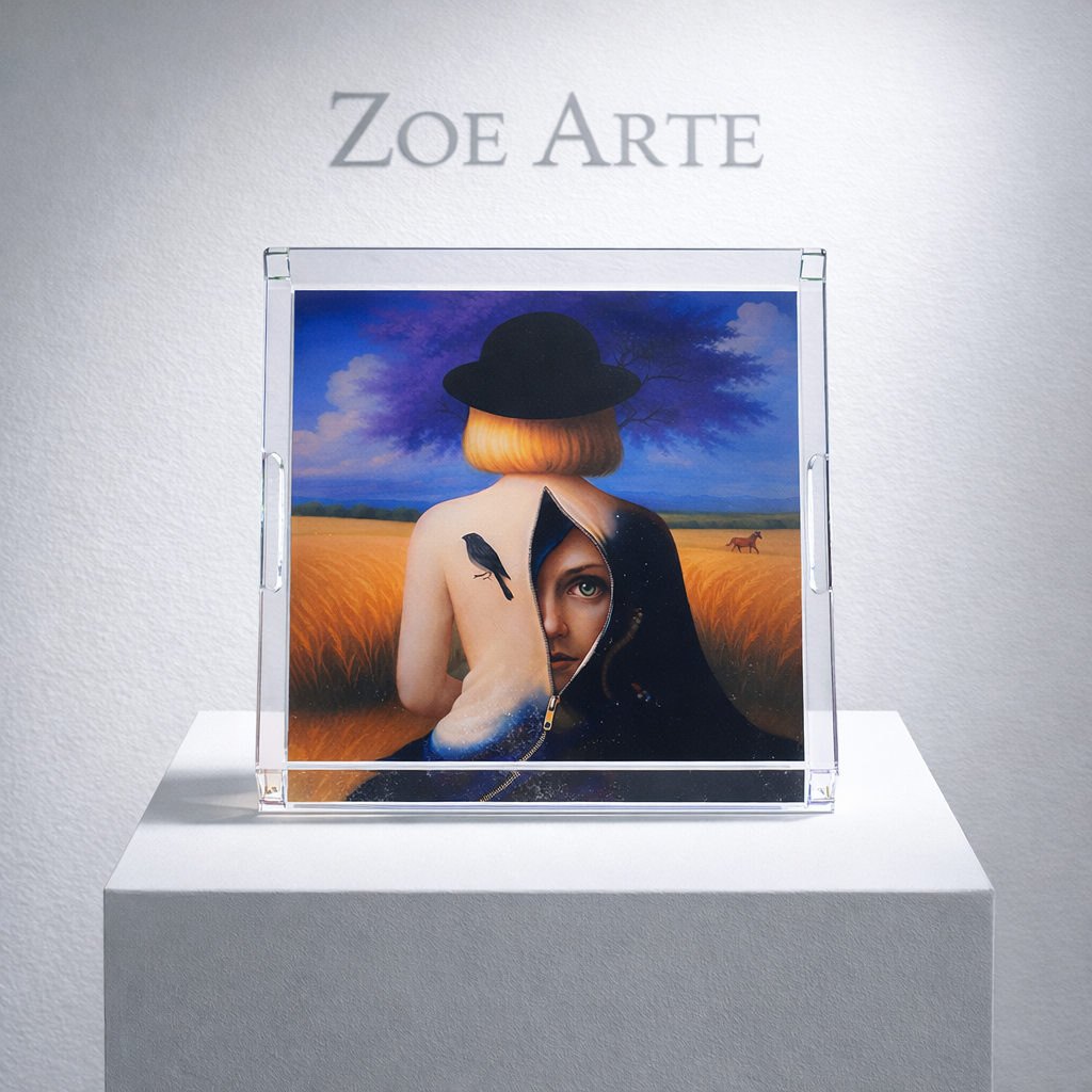 Brave Surreal Art Tray-Functional Art by Zoe Arte